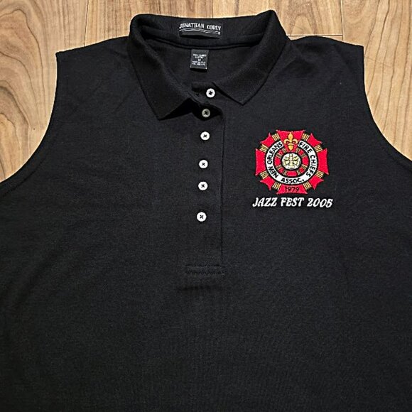 Womens New Orleans Fire Chiefs Jazz Fest Henley Top M Firefighter Festival Polo - Picture 1 of 6